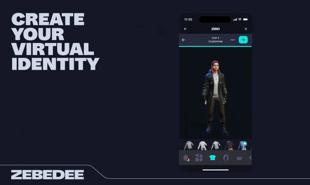 The ZEBEDEE app – Create your virtual identity.