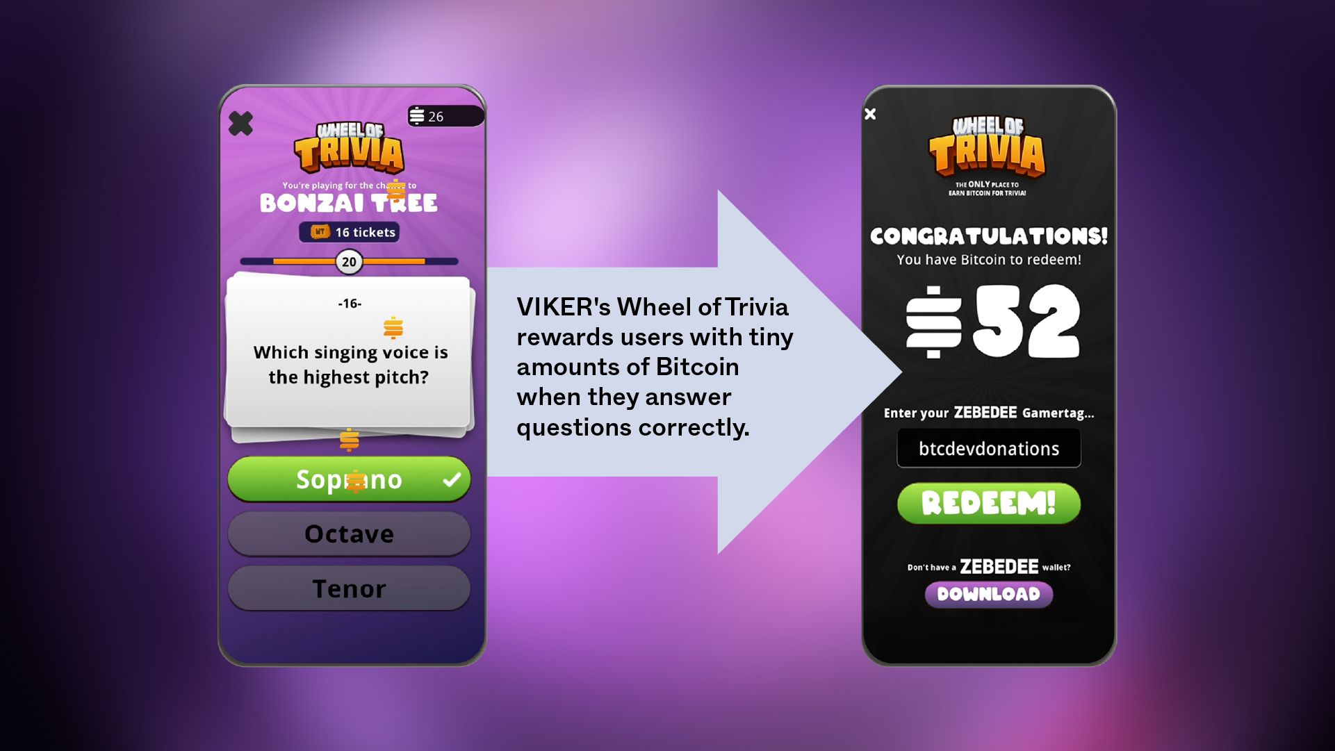 ZEBEDEE × VIKER – Bitcoin rewards in games. 